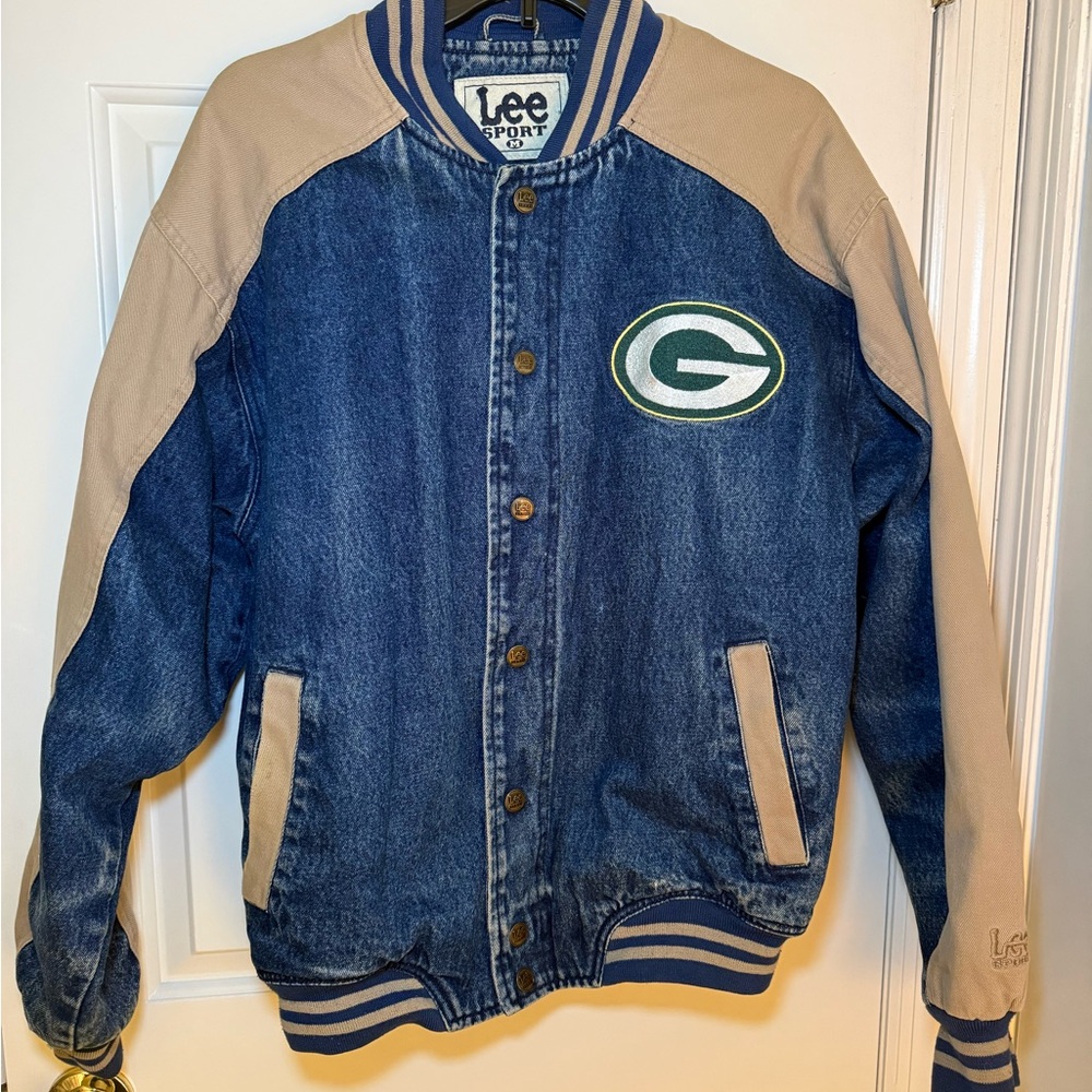Vintage Lee Sport Green Bay Packers Denim Jacket size M